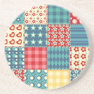 Porta-copos Colcha de Vintage: padrão de fundo de retalhamento