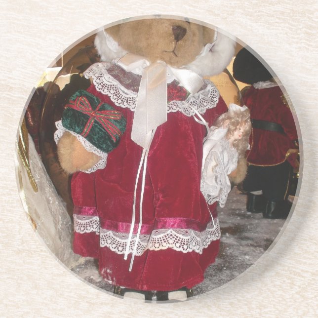 Porta-copos Coleção De Ursos De Pano De Natal. (Frente)