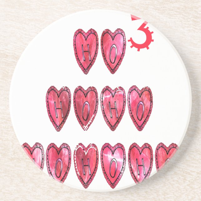 Porta-copos Coleção Ho Ho Hearts. (Frente)