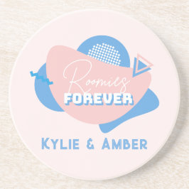 Porta-copos Colega de quarto com nome personalizado "Roomies F