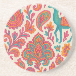 Porta-copos coloração d'água do estilo cigano colorido da índi