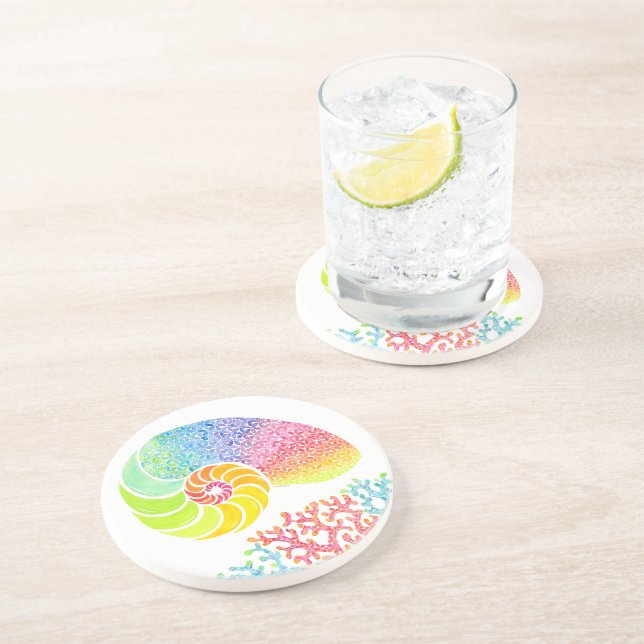 Porta copos Colorida Nautilus Sandstone (Lateral)