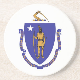 Porta copos com a bandeira do Massachusetts, EUA