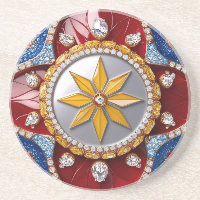 Porta copos com Design de cores colombianas (Frente)