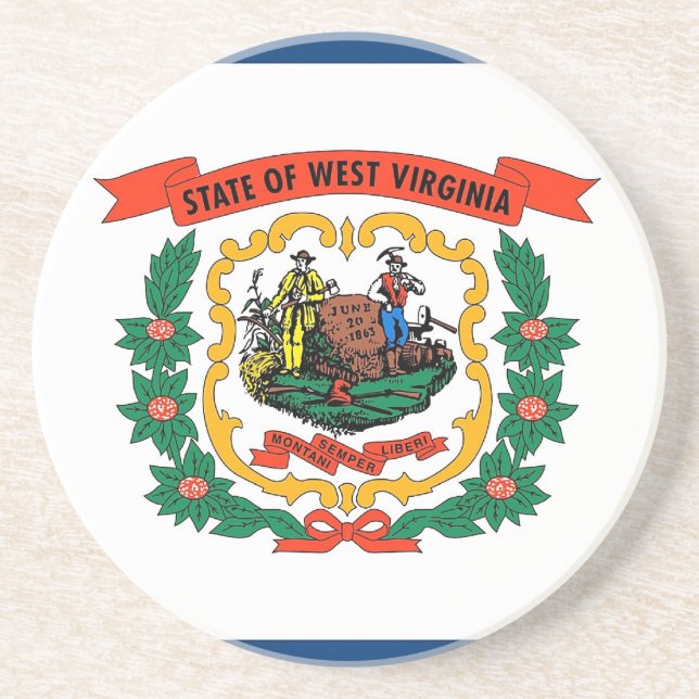 Porta copos com Flag of West Virginia, EUA (Frente)