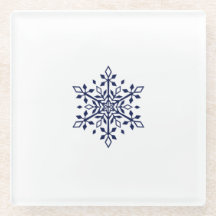 Porta copos com floco de neve azul