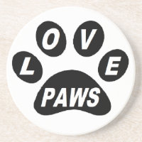 Porta copos com patas de amor em preto