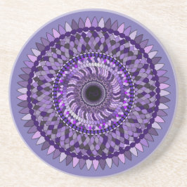 porta copos com uma design de mandala roxa