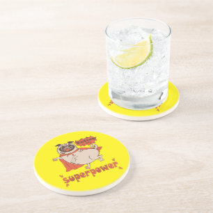 Porta-copos Comer é o meu super poder, estilo cômico de manto 