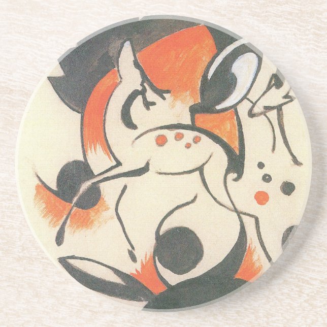 Porta-copos Composição com Two Deer por Franz Marc (Frente)
