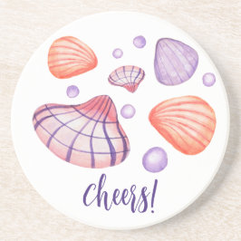 Porta-copos Conchas de Aguamarinha em Pedra Redondos