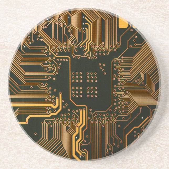 Porta-copos Conselho Nerd de saída PCB Laranja Circuito Eletrô (Frente)