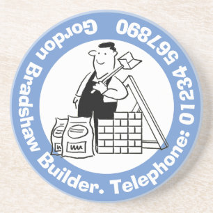 Porta-copos Construtor com materiais de construção. Comércio d