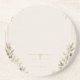 Porta-copos Convite de Casamento Elegante em Marfim com Champa