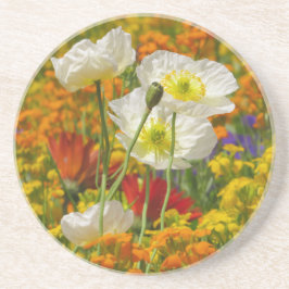 Porta-copos Copiáceas brancas que crescem em torno das flores