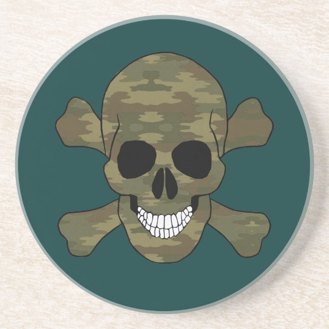 Porta-copos Copo Camuflado Caveira e Ossos Cruzados (Frente)