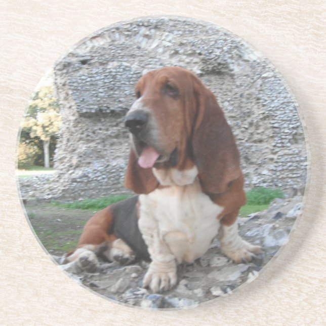 Porta-copos Copo com Visita às Ruínas do Castelo do Basset Hou (Frente)