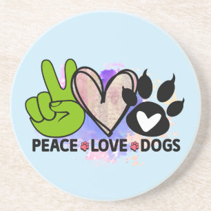 Porta-copos Copo de Parede Peace Love Dogs – Presente Boho par