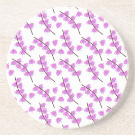 Porta-copos Cor da água do galho florado rosa