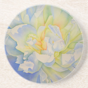 Porta-copos Cor de água floral de pénia branca Elegante