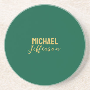 Porta-copos Cor elegante moderno minimalista nome verde dourad