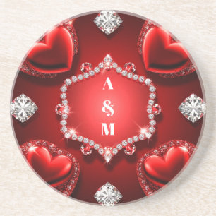 Porta-copos Coração Vermelho Diamante Joia Romance ❤️