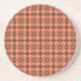 Porta-copos Coral Brown Checker Argyle Pattern