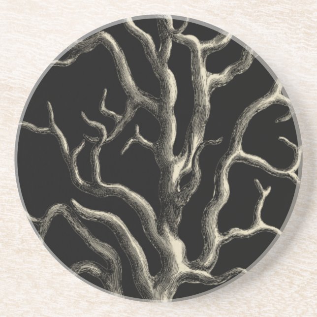 Porta-copos Coral Preto e Tan (Frente)