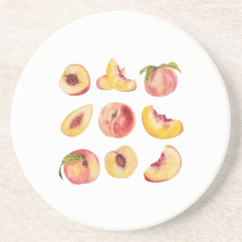 Porta-copos Cores De Água E Fatias De Pêssego Frescas Colorida