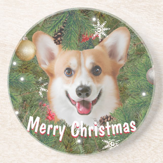 Porta-copos Corgi Christmas (Frente)