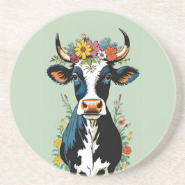 Porta-copos Coroa de Flor Mínima de Vaca Cuta-Chic Boho
