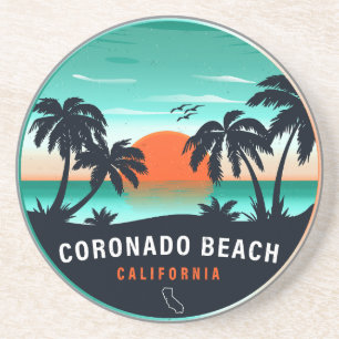 Porta-copos Coronado Beach California Retro Sunset Souvenirs