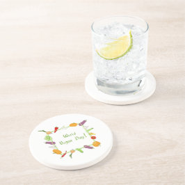 Porta-copos Corte Minimalista do Dia Mundial da Vegetariana