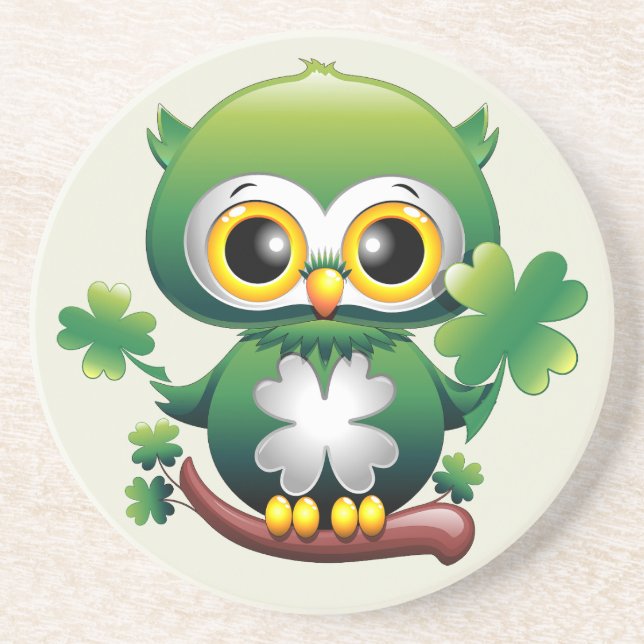 Porta-copos Coruja Bebê Cute St Patrick Desenho (Frente)