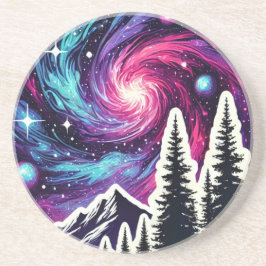 Porta-copos Cosmic Forest: Galaxy Meets Nature