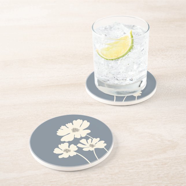 Porta-copos Cosmos Flowers Silhouettes Moderno Muro Floral (Lateral)