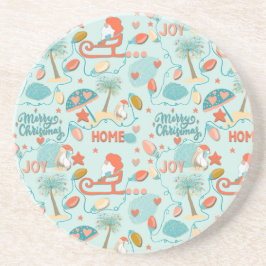 Porta-copos Costeira, Natal de praia, Papais noeis, palmeiras