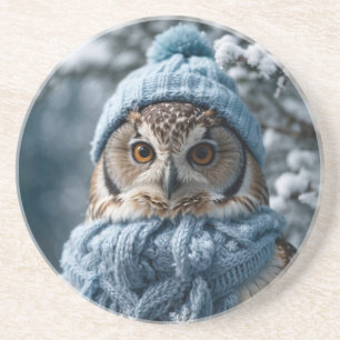 Porta-copos Cozy Whimsical Winter Wonderland Owl