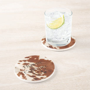 Porta-copos Cream Brown Cowboy Cowhide