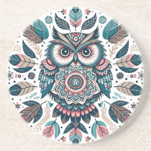 Porta-copos Crie Seu Próprio Mandala de Coruja Totêmica Boho C