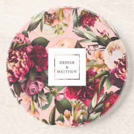 Porta-copos Crisântemo Romântico sobre Rosa Teia de Aranha