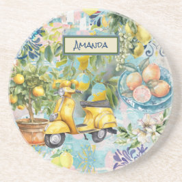 Porta-copos Crocodilo de colagem de citrinos sicilianos de cor