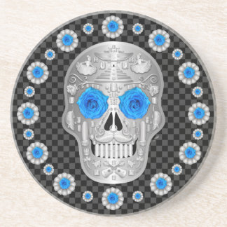 Porta-copos Cromo Calavera (Rosa Azul)