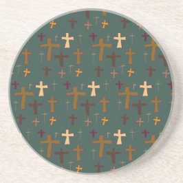 Porta-copos Crosses Christian Themed Dark Teal