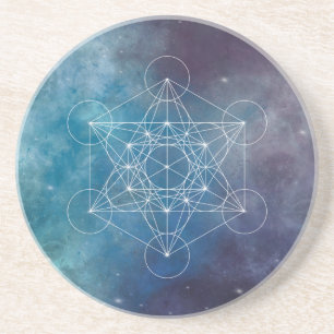 Porta-copos Cubo de Metatron Azul Geometria Sagrada