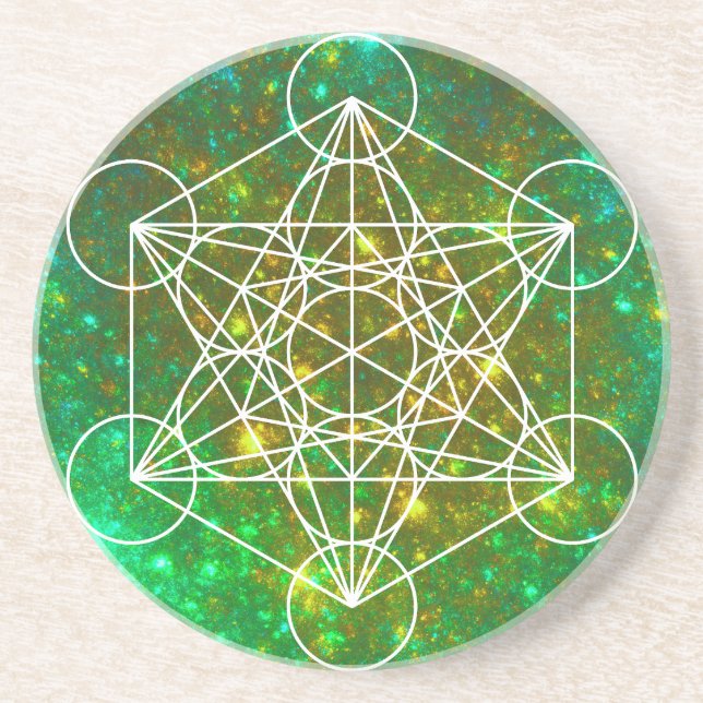 Porta-copos Cubo de Metatron, Geometria Sagrada, Símbolo Espir (Frente)