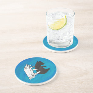 Porta-copos Cubo do Urso Sombra em Azul