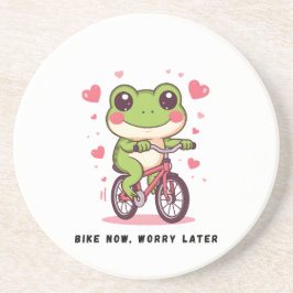Porta-copos Cute Frog Riding Bicycle | Funny Frog Lover Gift