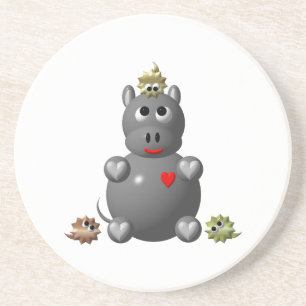 Porta-copos Cute Hippo com Hamsters