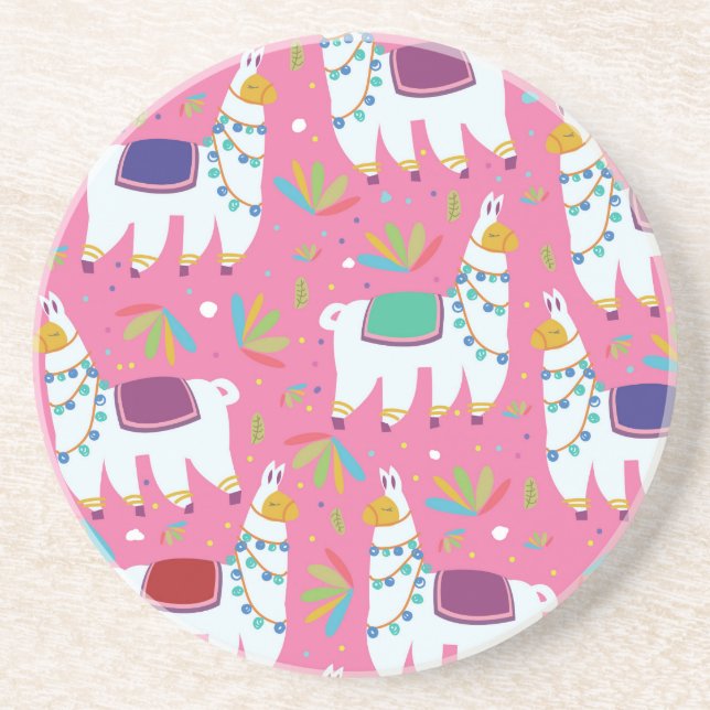 Porta-copos Cute Llama Pattern (Frente)